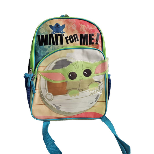NWT Disney Star Wars Mandalorian Baby Yoda Grogu Kids Wait for Me 16" Backpack