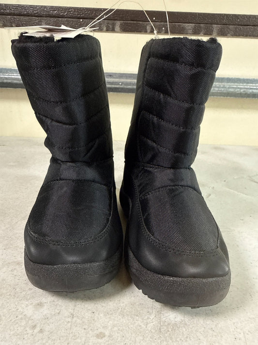 Junior Boys' Black Quilted Snow Boots - Size 12