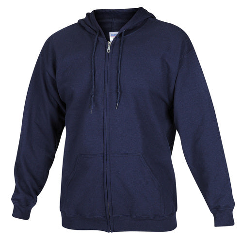 Gildan Men's Navy Full-Zip Hoodie Sweatshirt, Medium