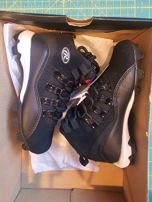 Rawlings Youth Full Press Baseball Cleats - Black/Silver, Size 10