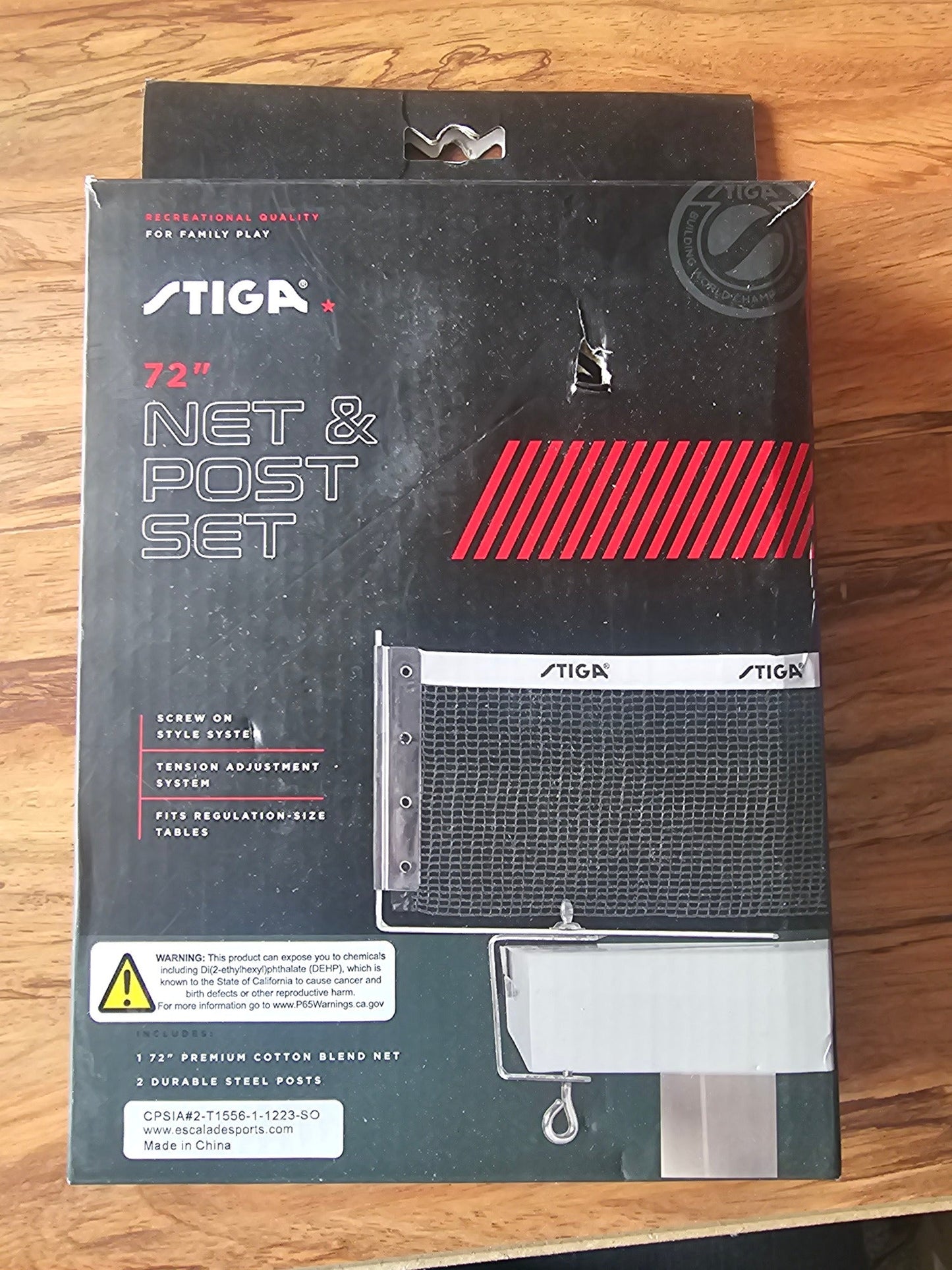 STIGA 72-Inch Table Tennis Net and Post Set - White