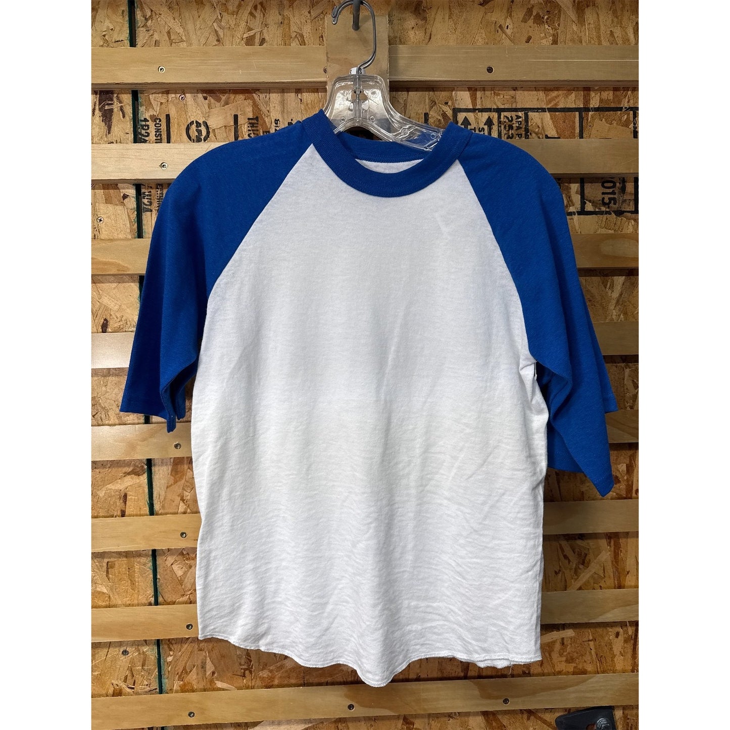 Soffe Youth Baseball/Softball 3/4 Sleeve Shirt, White/Royal - S