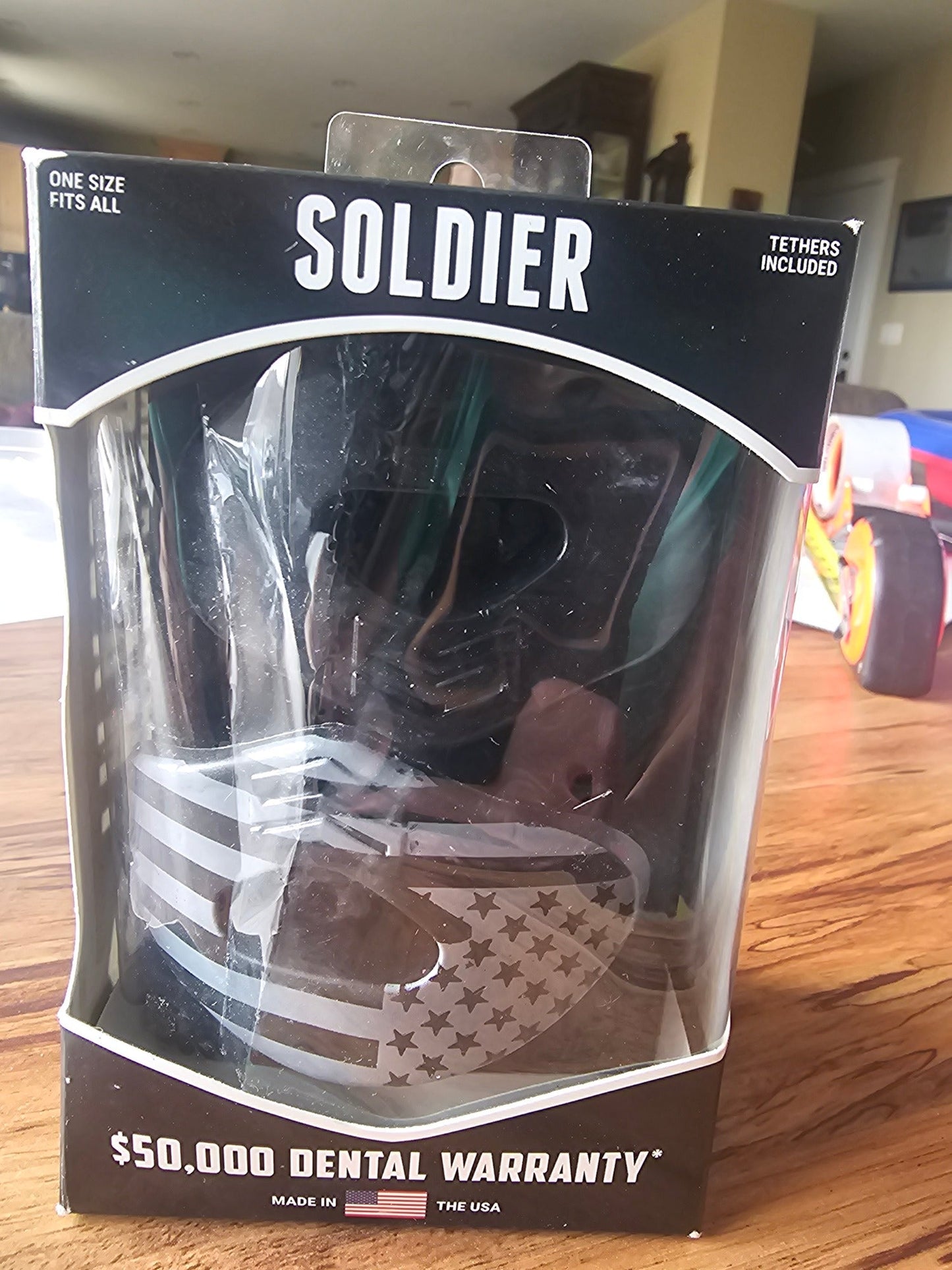 Soldier Sports America Lip Protector Mouthguard - 2 Pack, Black/White, One Size