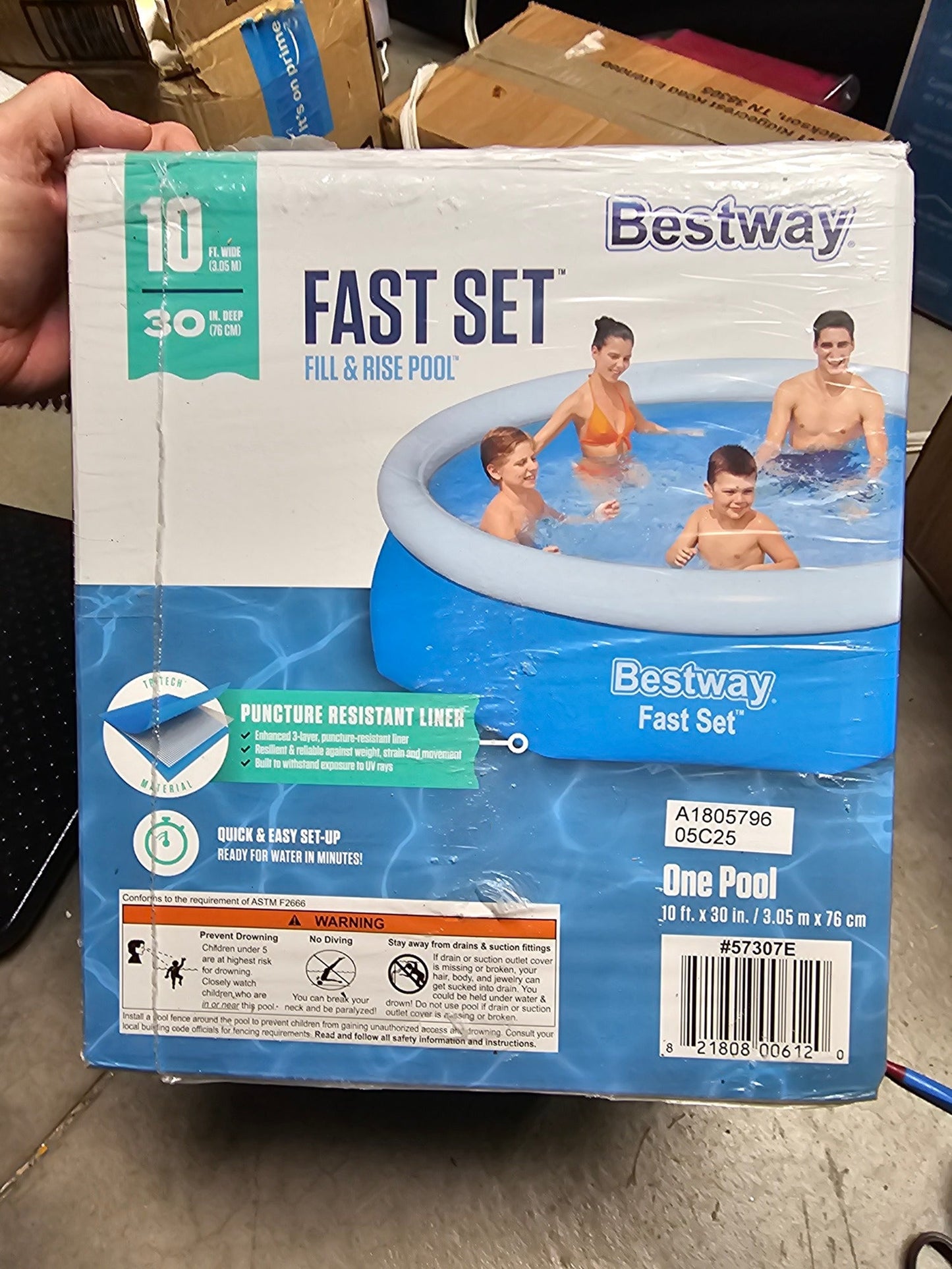 Bestway 10' x 30" Fast Set Round Inflatable Swimming Pool - Blue
