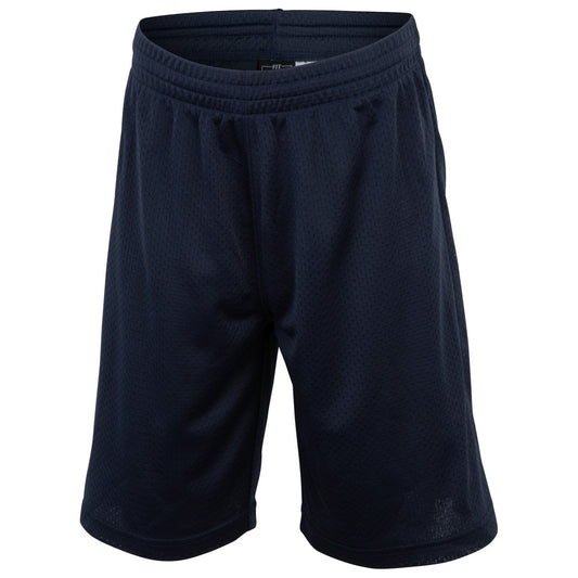 Fit Essentials Kids' Mesh Athletic Shorts, Navy- Size M