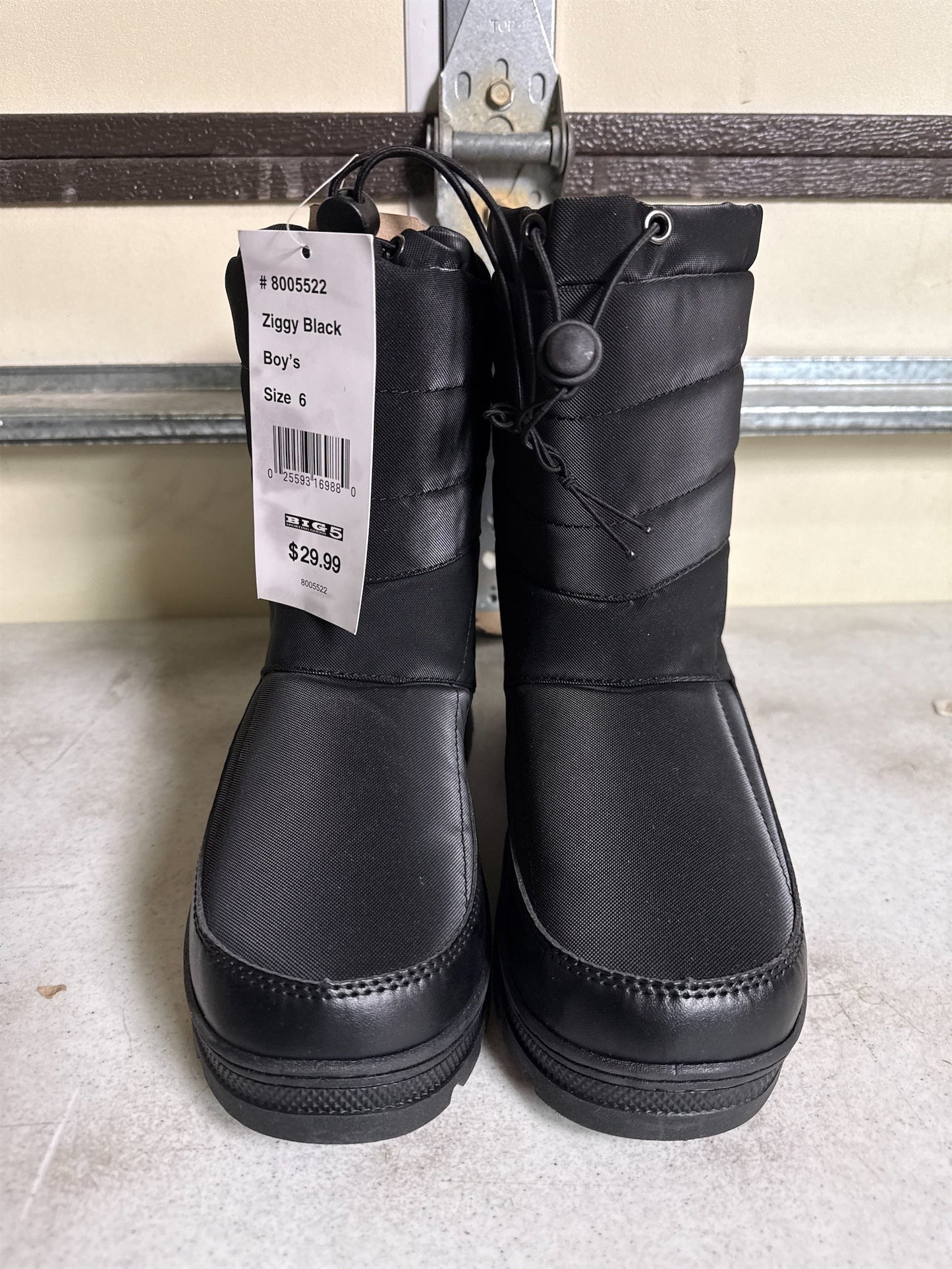 Rugged Exposure Ziggy II Boys' Black Winter Boots - Size 6