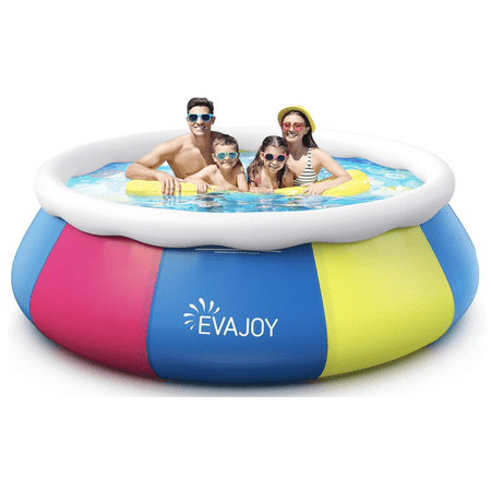 Evajoy 10ft x 30in Inflatable Top Ring Swimming Pool with Cover - Multicolor