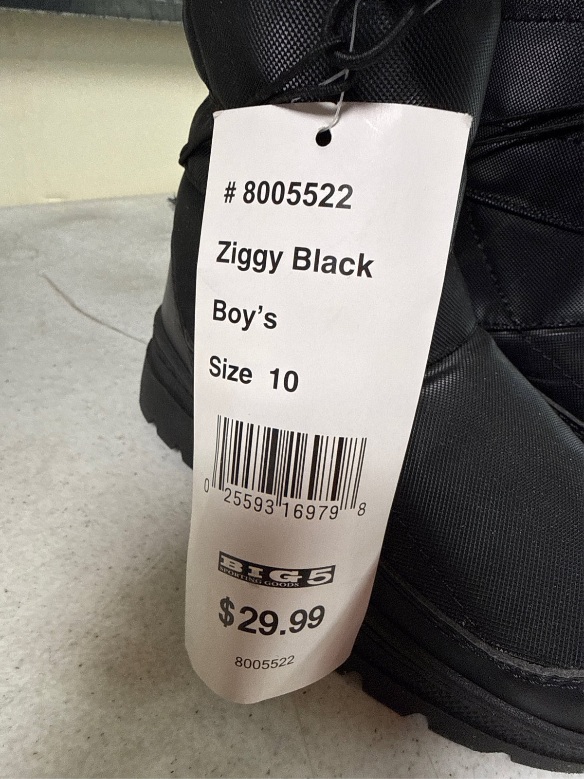Rugged Exposure Ziggy II Junior Winter Boots - Black, Size 10
