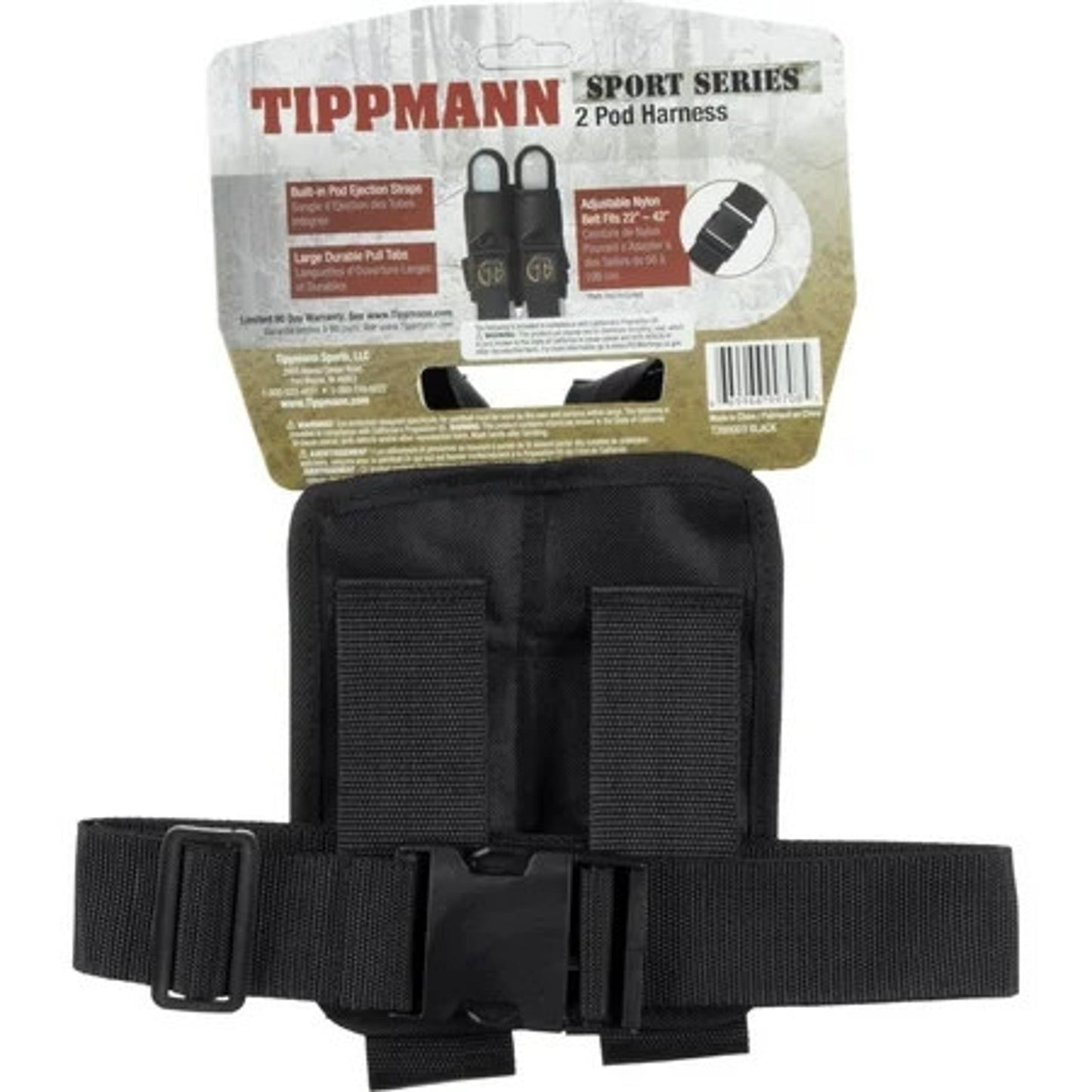 Tippmann 2-Pod Paintball Sport Harness Holds Pods Only, Black