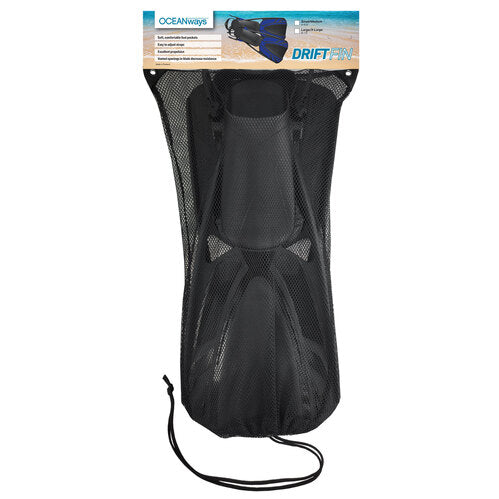 Oceanways Drift Adjustable Adult Swimming Fins - Blue, Size S/M