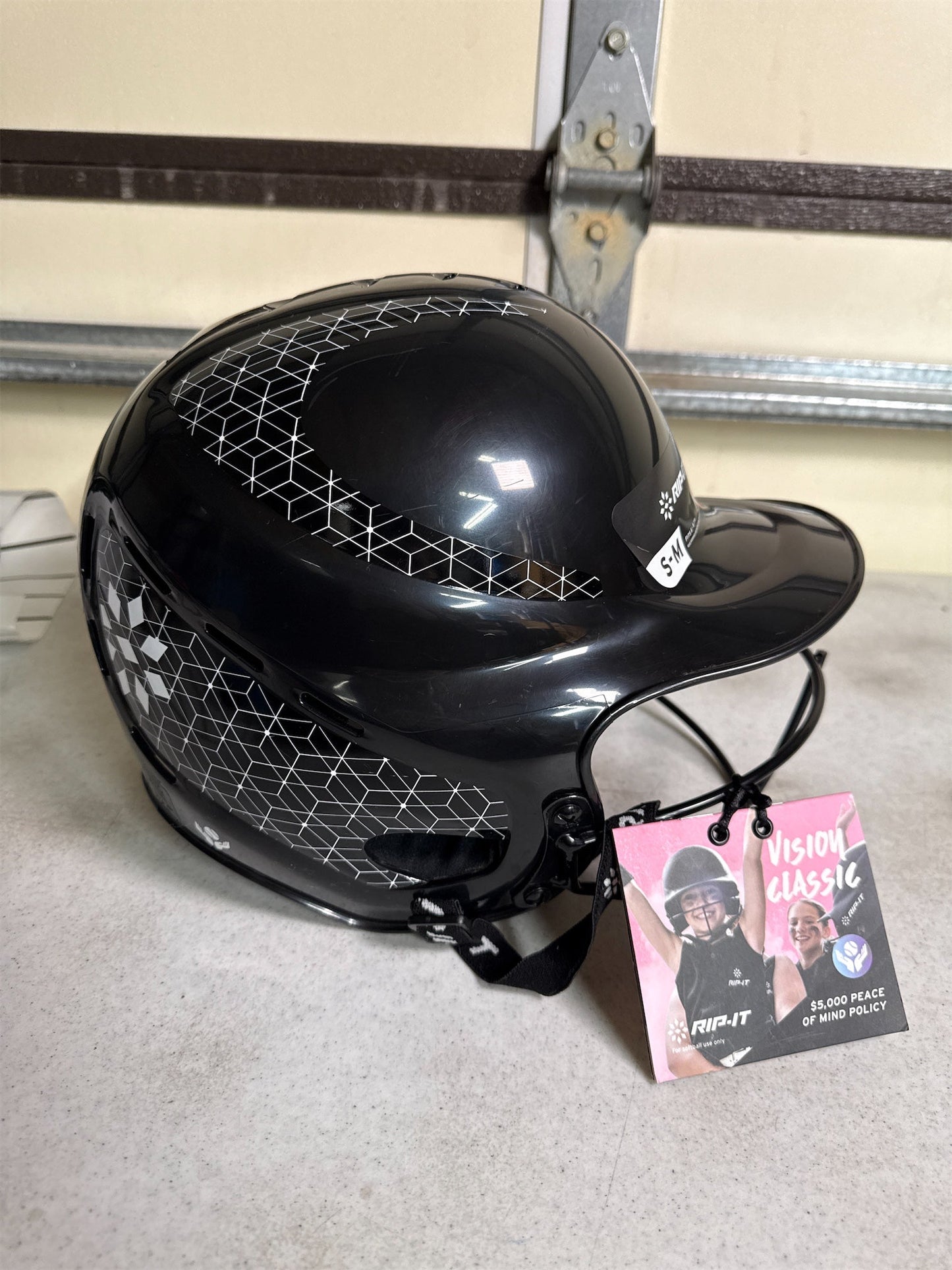 RIP-IT Vision Classic 2.0 Softball Batting Helmet with Face Guard - Black, S/M