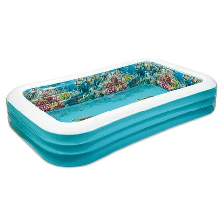 Summer Waves 3D Dolphin Inflatable Family Pool, Blue, Ages 6+