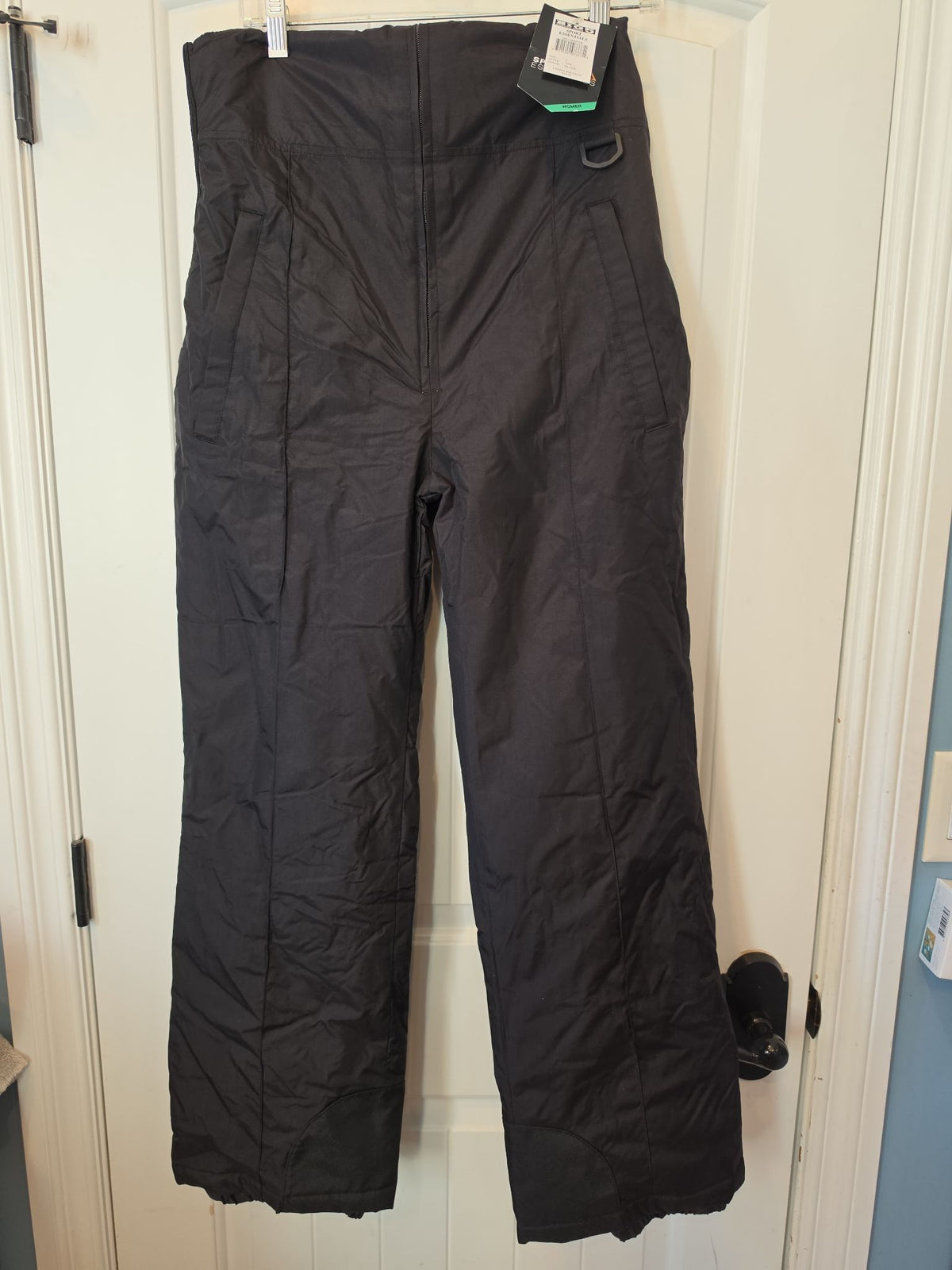 Sport Essentials Women's Adjustable Bib Snow Pants, Black, Size S