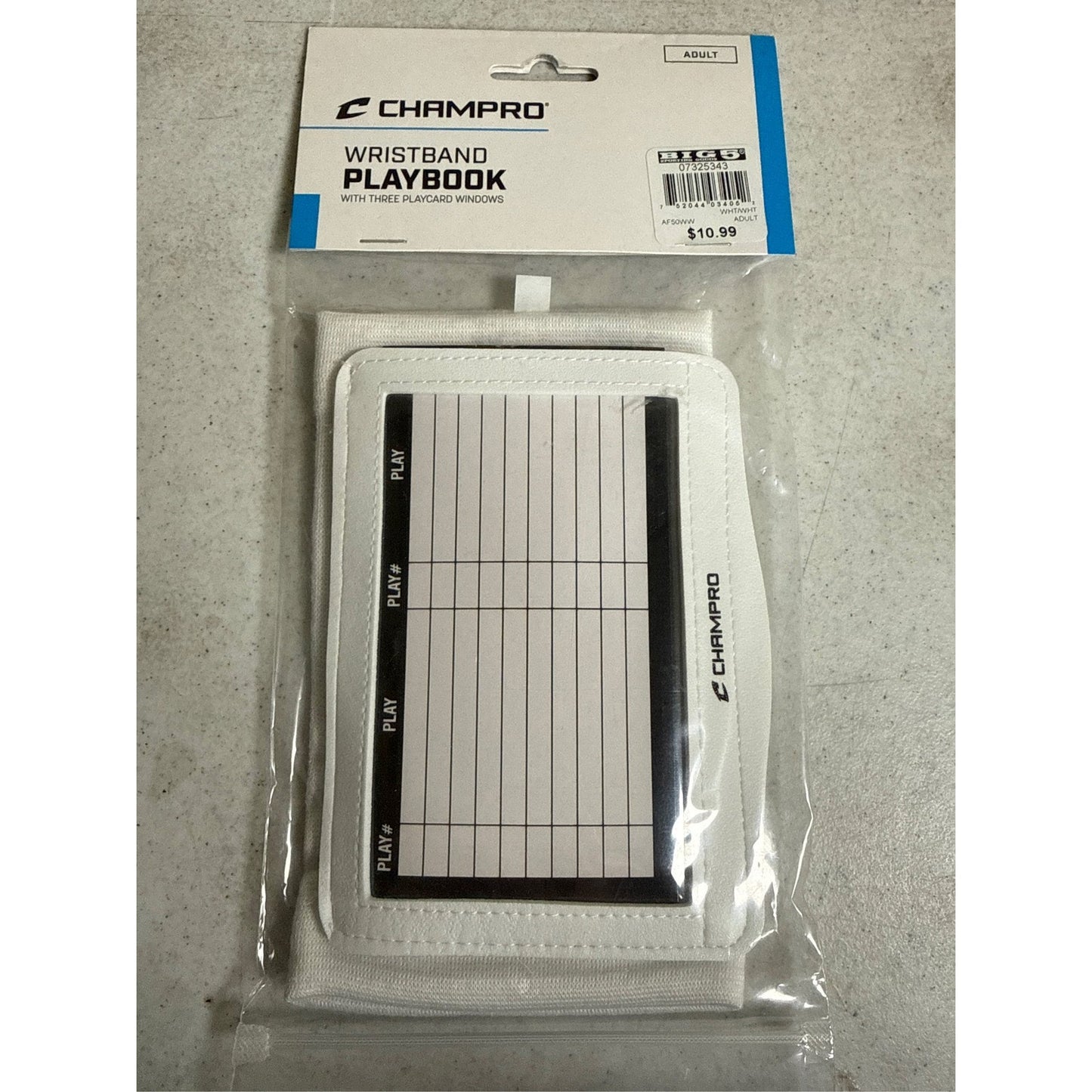 Champro Adult Quarterback Wristband Playbook - Triple