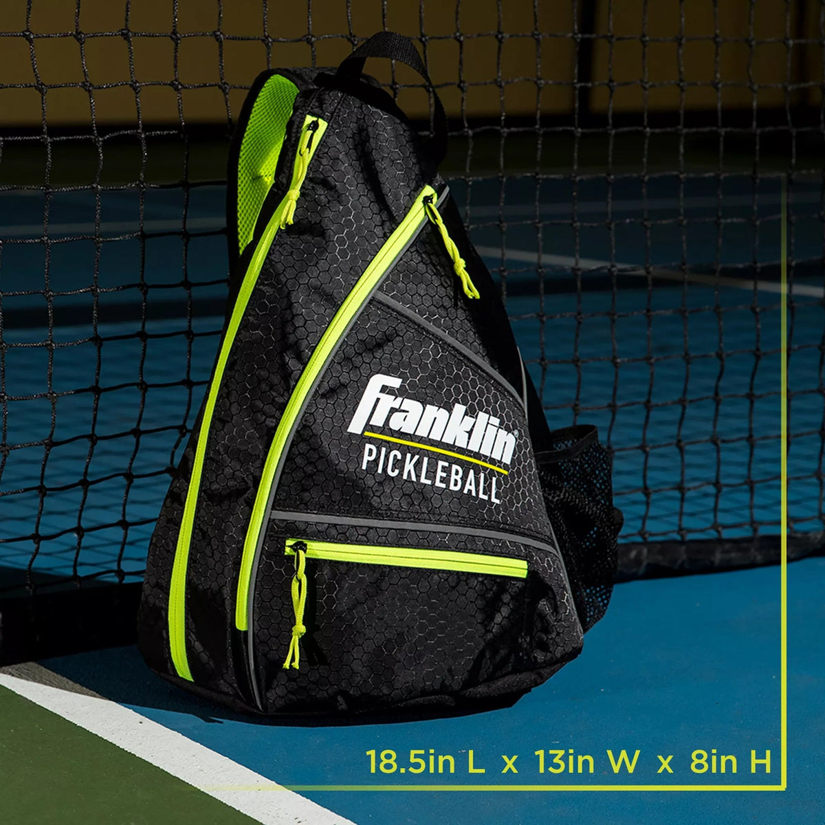 Franklin Sports Pickleball Single Paddle Sling Bag - Black/Neon Green