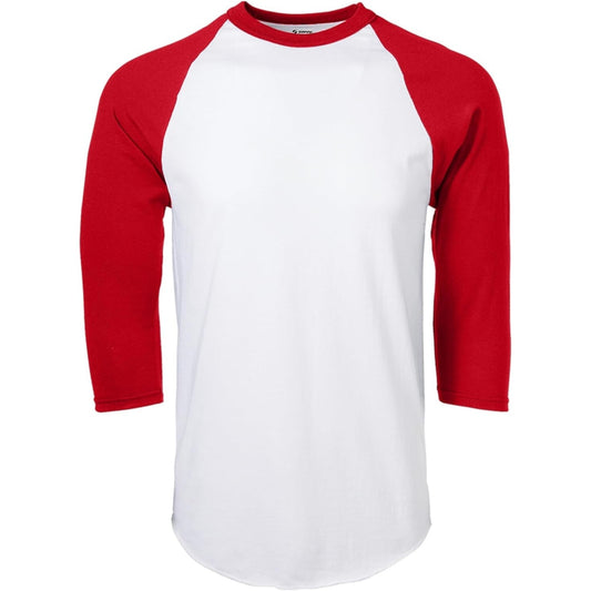 Soffe Men's Baseball Jersey T-Shirt, Red/White - S