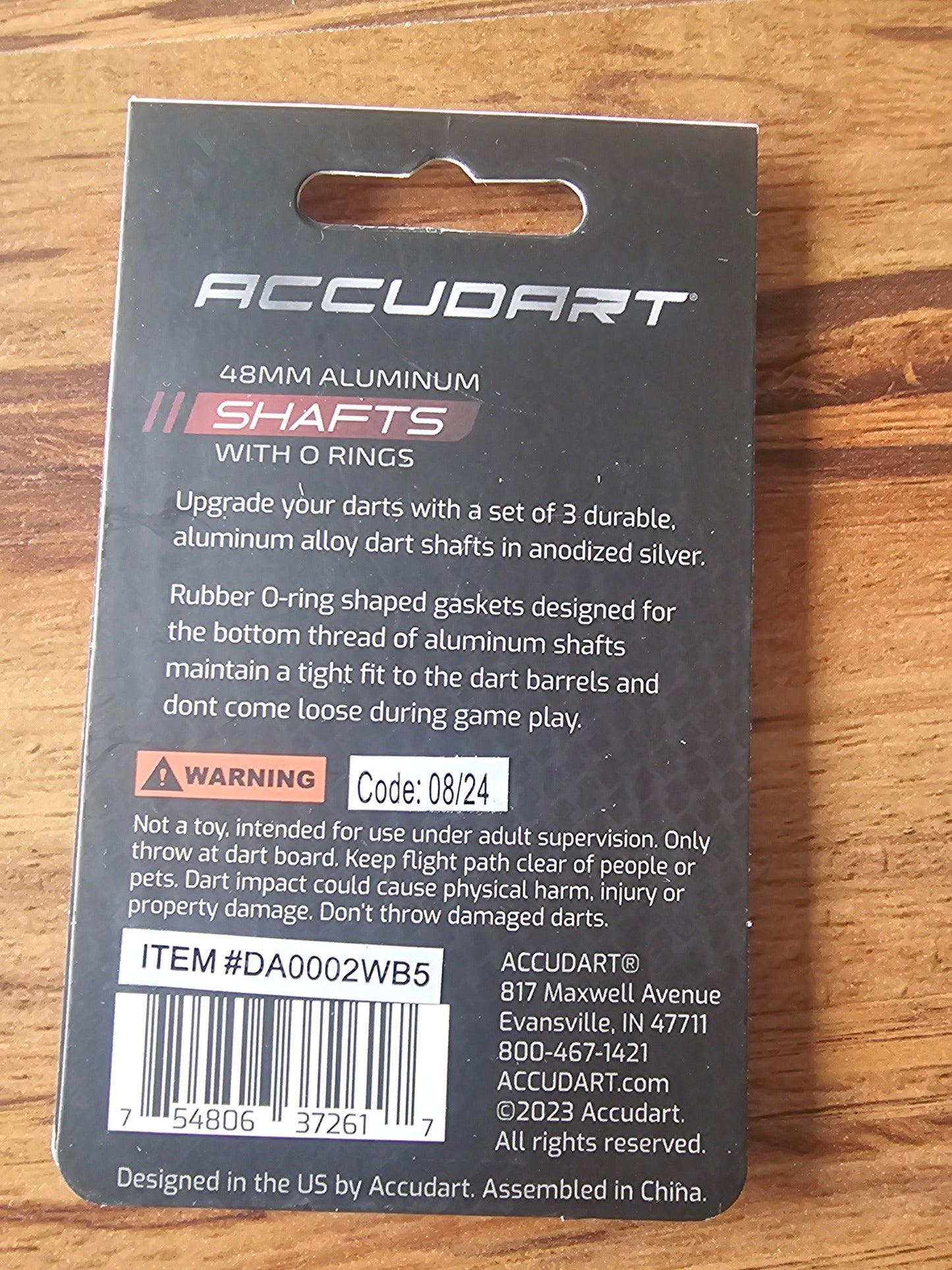 Accudart 48mm Aluminum Dart Shafts with O-Rings - Silver, Set of 3