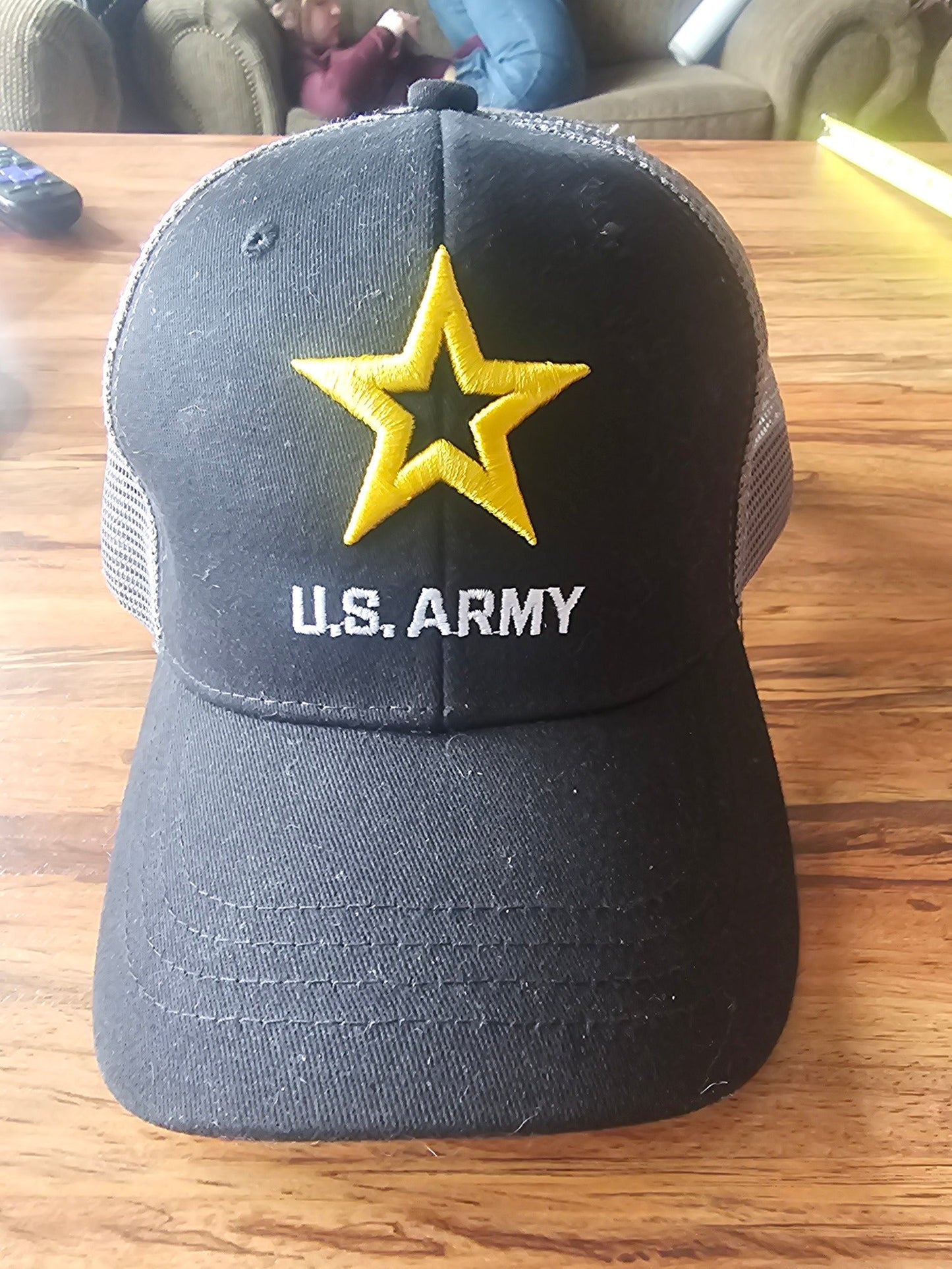 U.S. Army Official Licensed Trucker Hat - Black/Grey Mesh, One Size