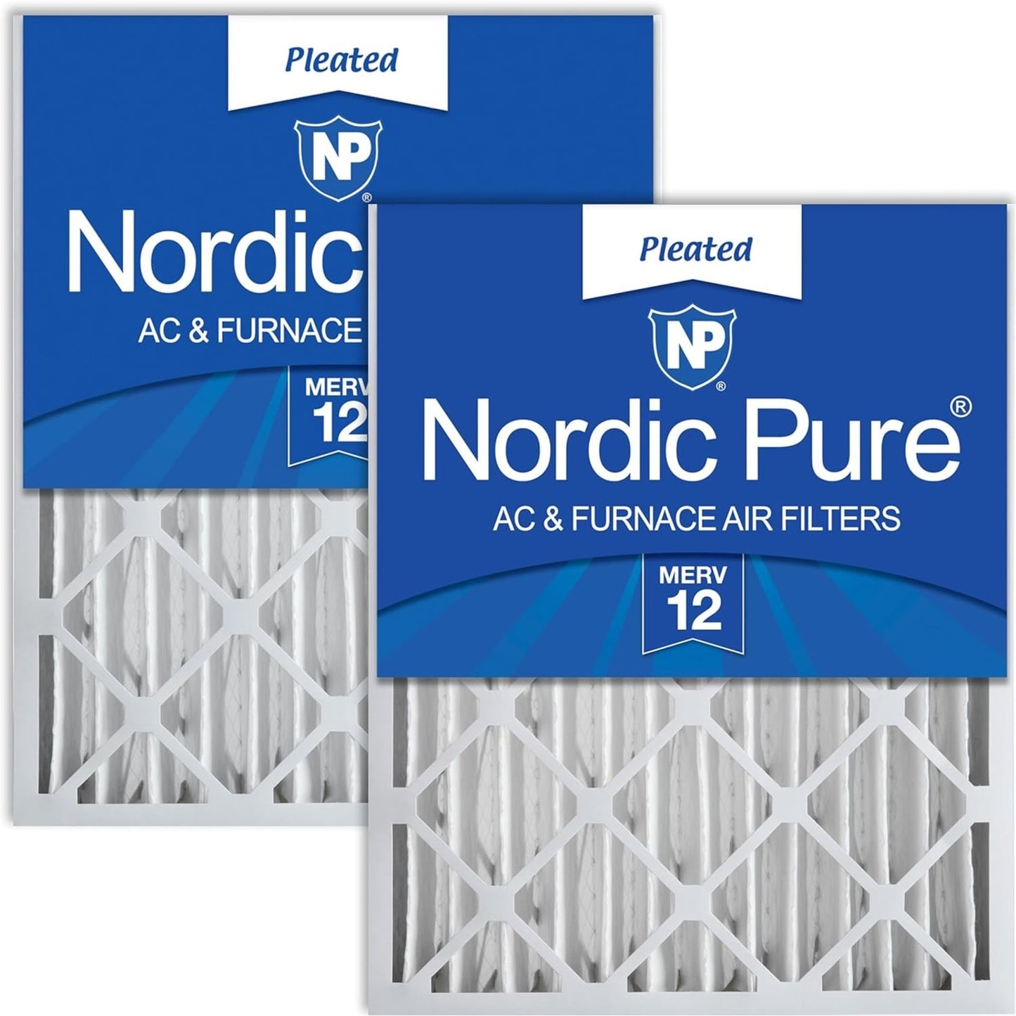 Nordic Pure 20x24x4 MERV 12 Air Filters 2-Pack - High Efficiency