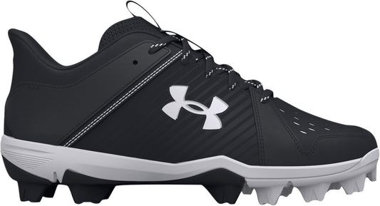 Under Armour Kids' Leadoff Low RM Jr. Baseball Cleats - Black/White, Size 11