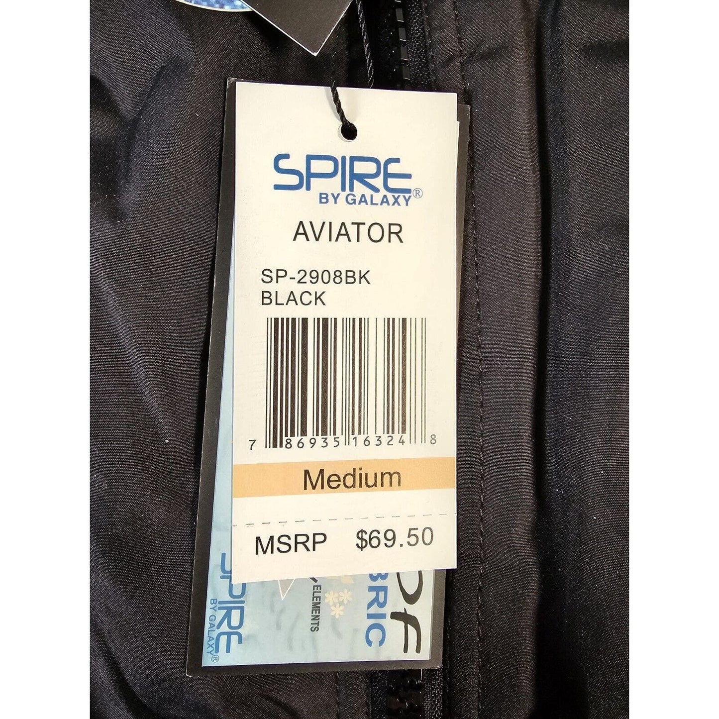Spire By Galaxy Black Men's Flight Jacket Size Medium