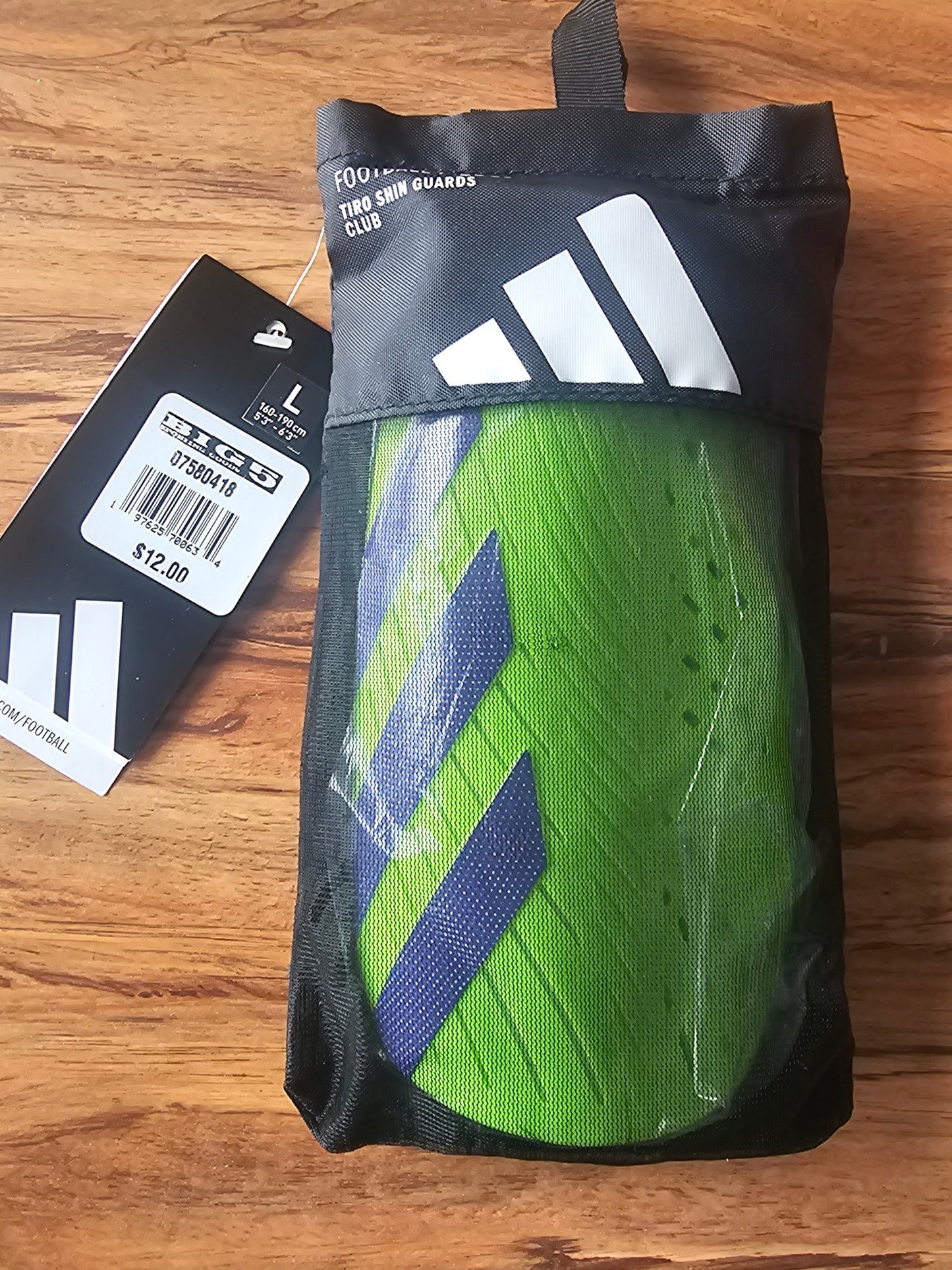 Adidas Tiro Club Soccer Shin Guards - Yellow/Blue, Large