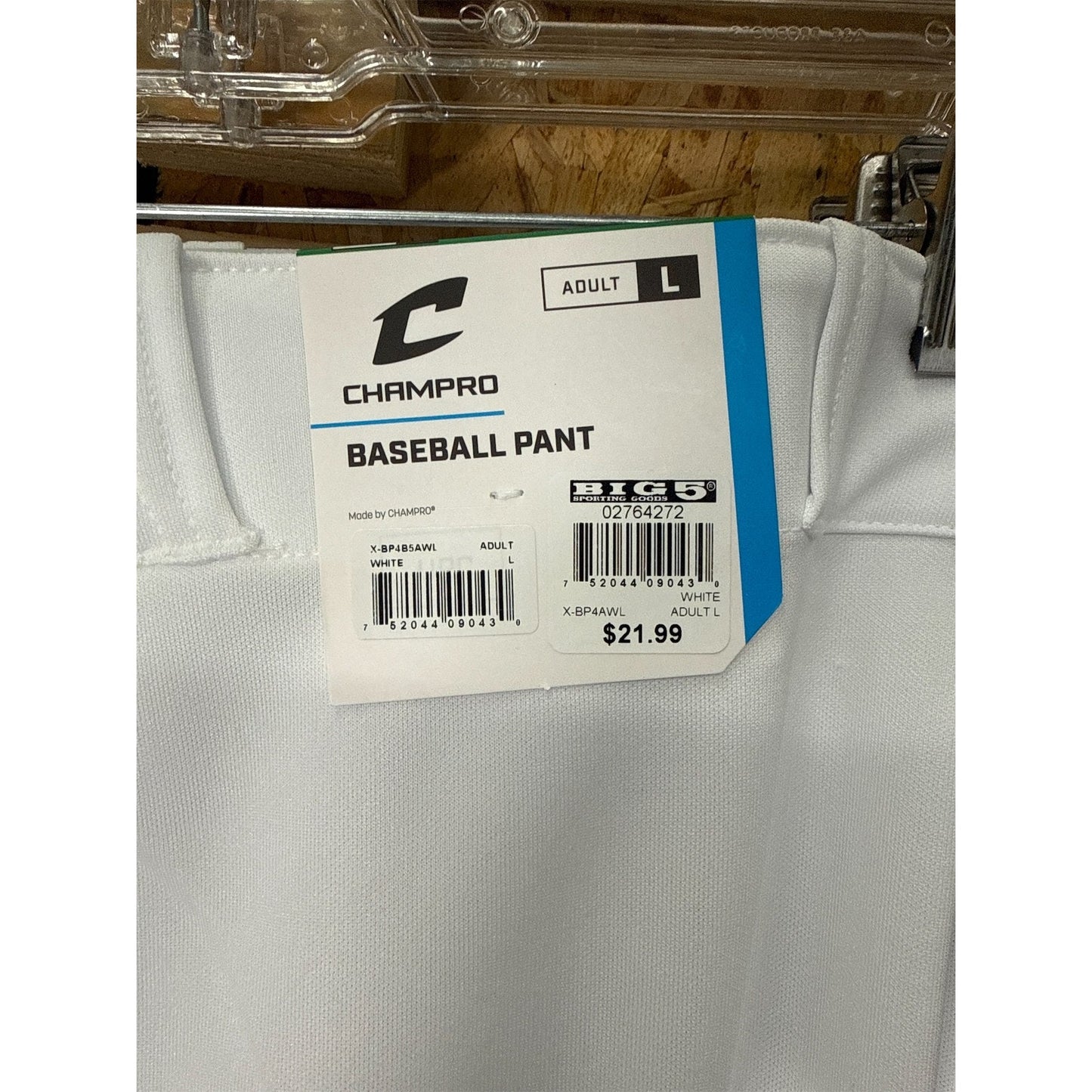 Champro Adult Classic Elastic Bottom Baseball Pants - L