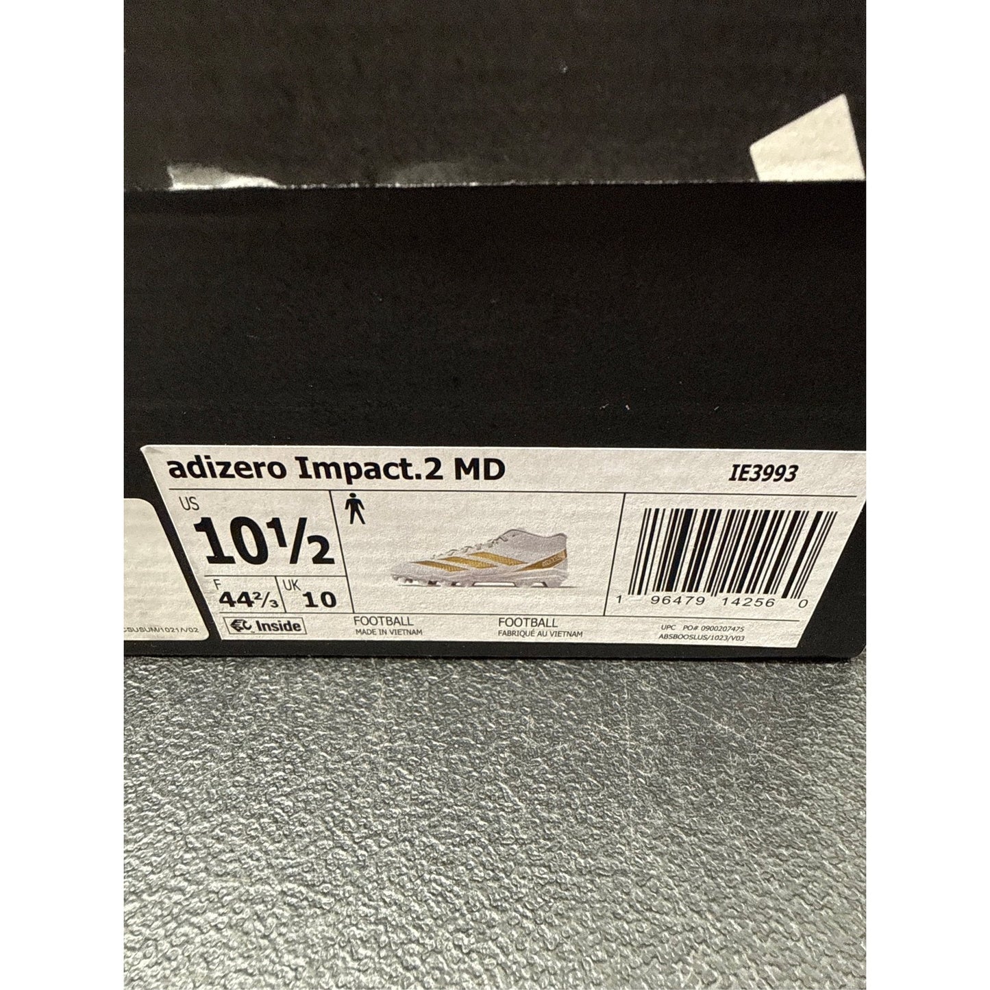 adidas Adizero Impact.2 Men's Football Cleats - White/Gold Metallic, Size 10.5 D