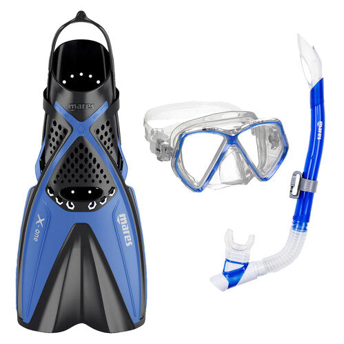 Mares Aquazone Zephir Jr. 3-Piece Snorkeling Set - Blue