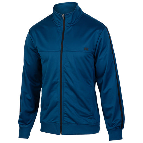 Russell Athletic Men's Tricot Full-Zip Stripe Track Jacket, Navy, Size L