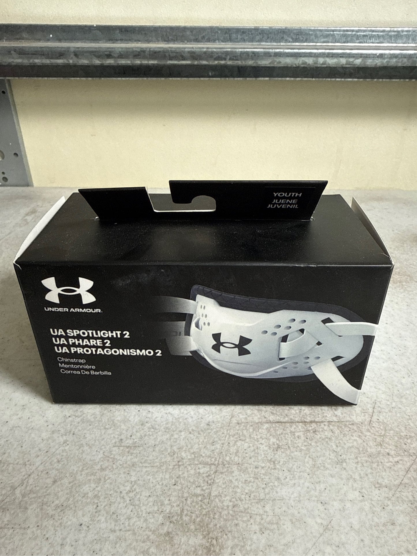 Under Armour Spotlight Youth Football Helmet Chin Strap - White
