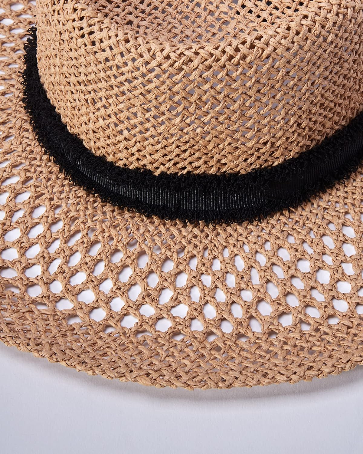 Hurley Women's Lightweight Wide Brim Straw Sun Hat - Khaki