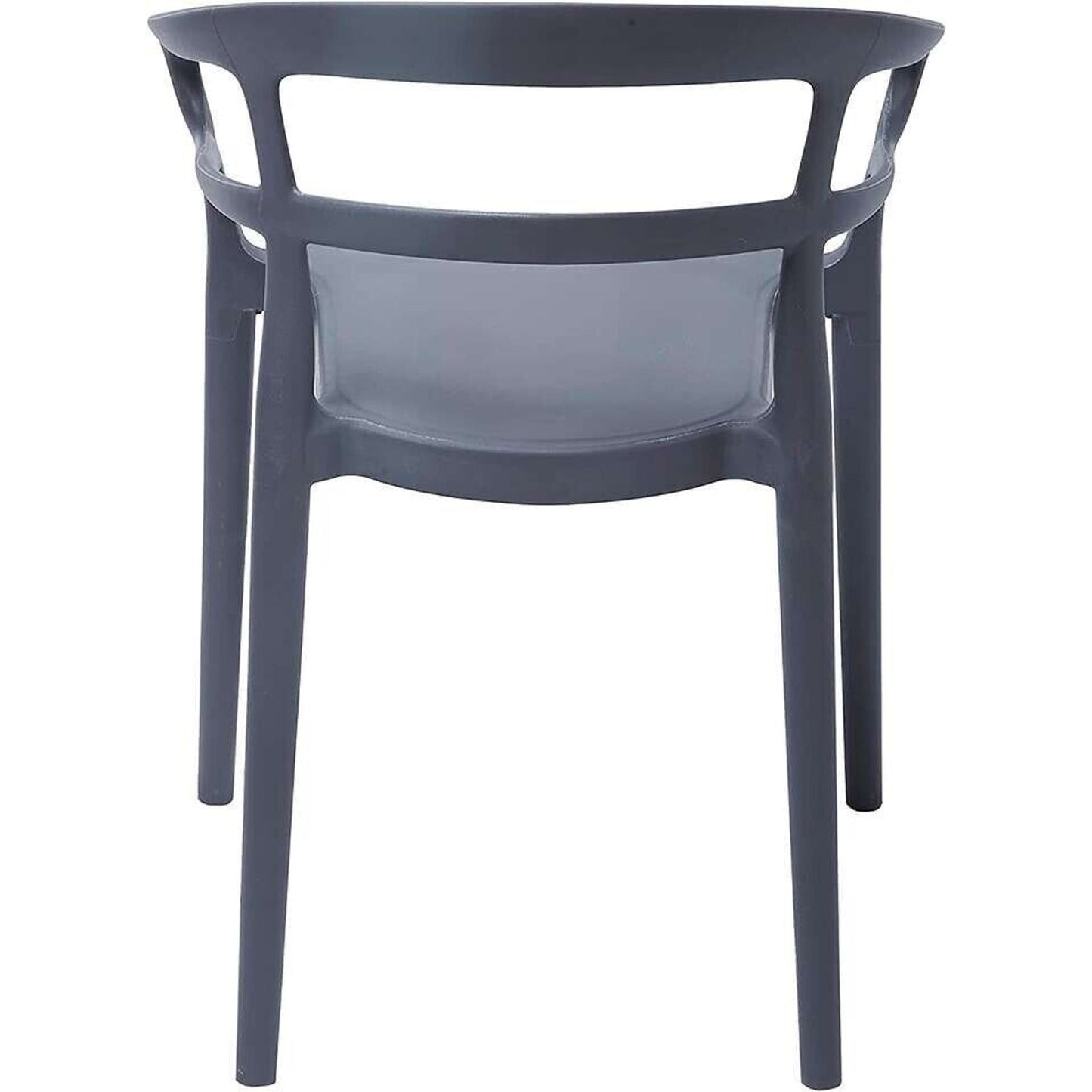 Amazon Basics Curved Back Grey Chairs, 2-Pack, Indoor/Outdoor, Solid Resin Frame