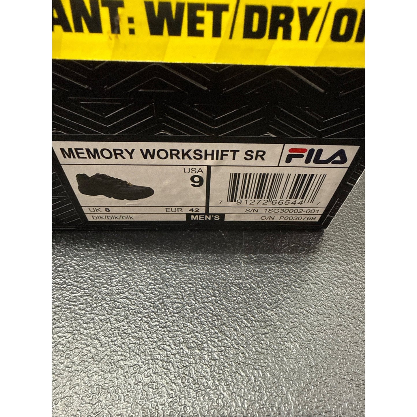 Fila Men's Memory Workshift Slip Resistant Athletic Shoes - Black, Size 9(M)