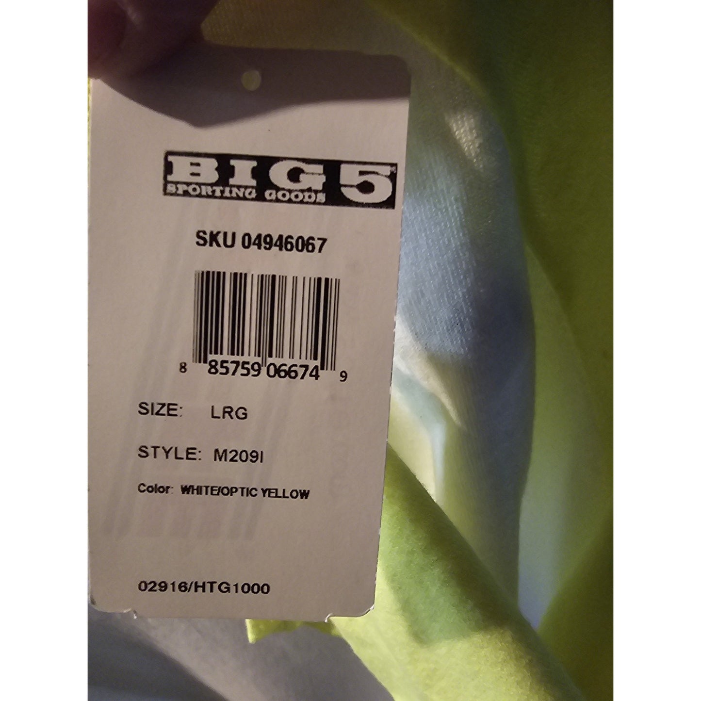 Adult Large Soffe Half Sleeve Shirt, White/Yellow - L