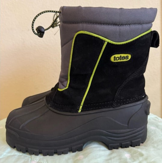 Totes Kids Chilly Boys Snow Boots, Black & Charcoal, Size 12