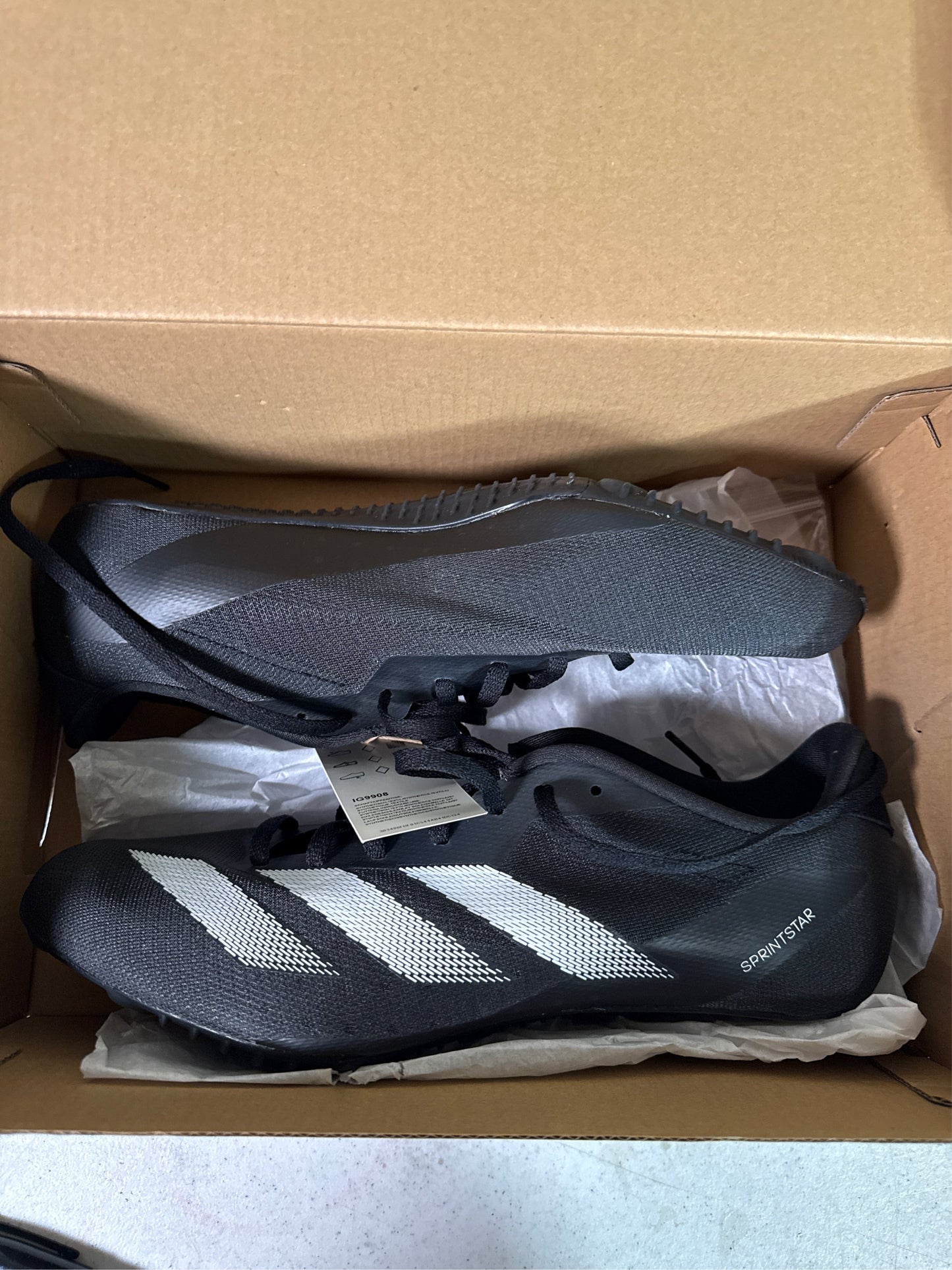 Adidas Sprintstar Unisex Track Spikes - Black/Metallic - Men's 9.5 / Women's 10.5