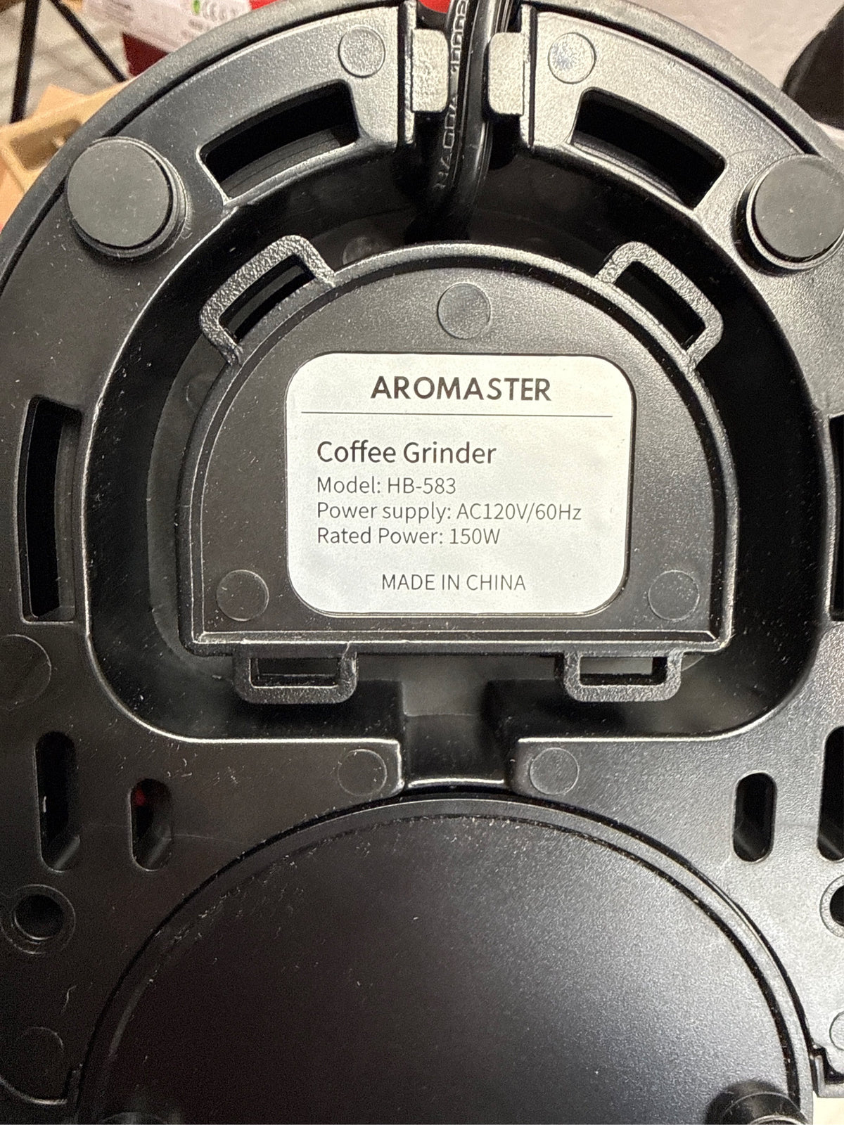 Aromaster Burr Coffee Grinder with 25 Grind Settings, Black