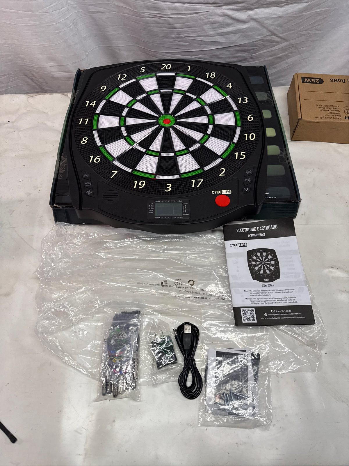 CyeeLife Electronic Dartboard Set with 6 Soft Tip Darts and Digital Scoreboard - Black