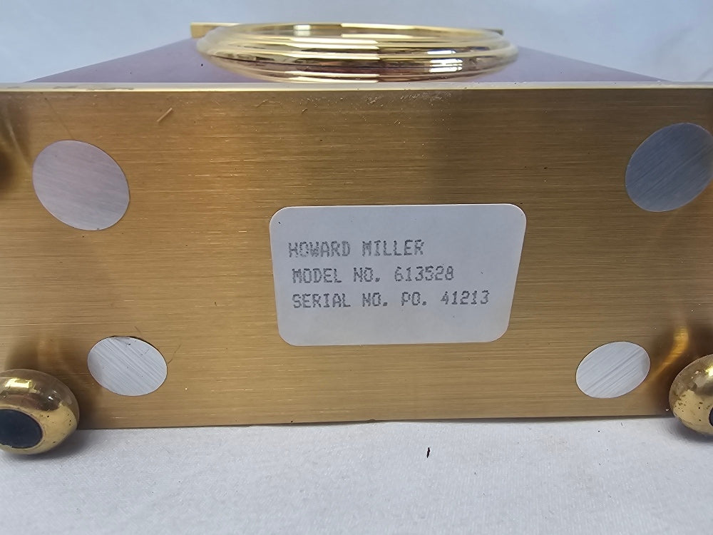 Howard Miller Rosewood Bracket Tabletop Clock with Brass Accents