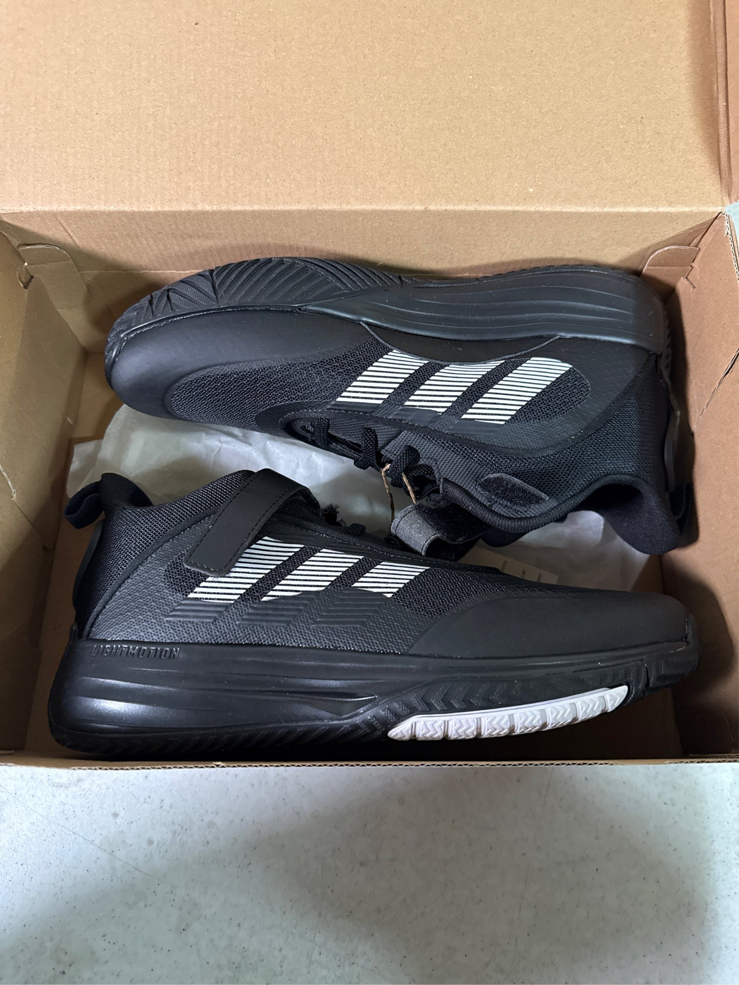 Adidas OwnTheGame 3.0 Big Kids' Basketball Shoes - Black/White, Size 6.5