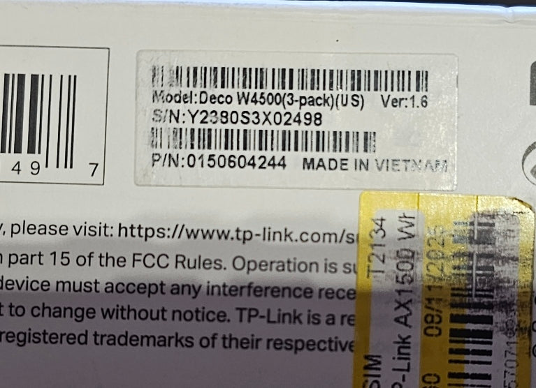 TP-Link Deco AX1500 Whole Home Mesh Wi-Fi 6 System (3-Pack)