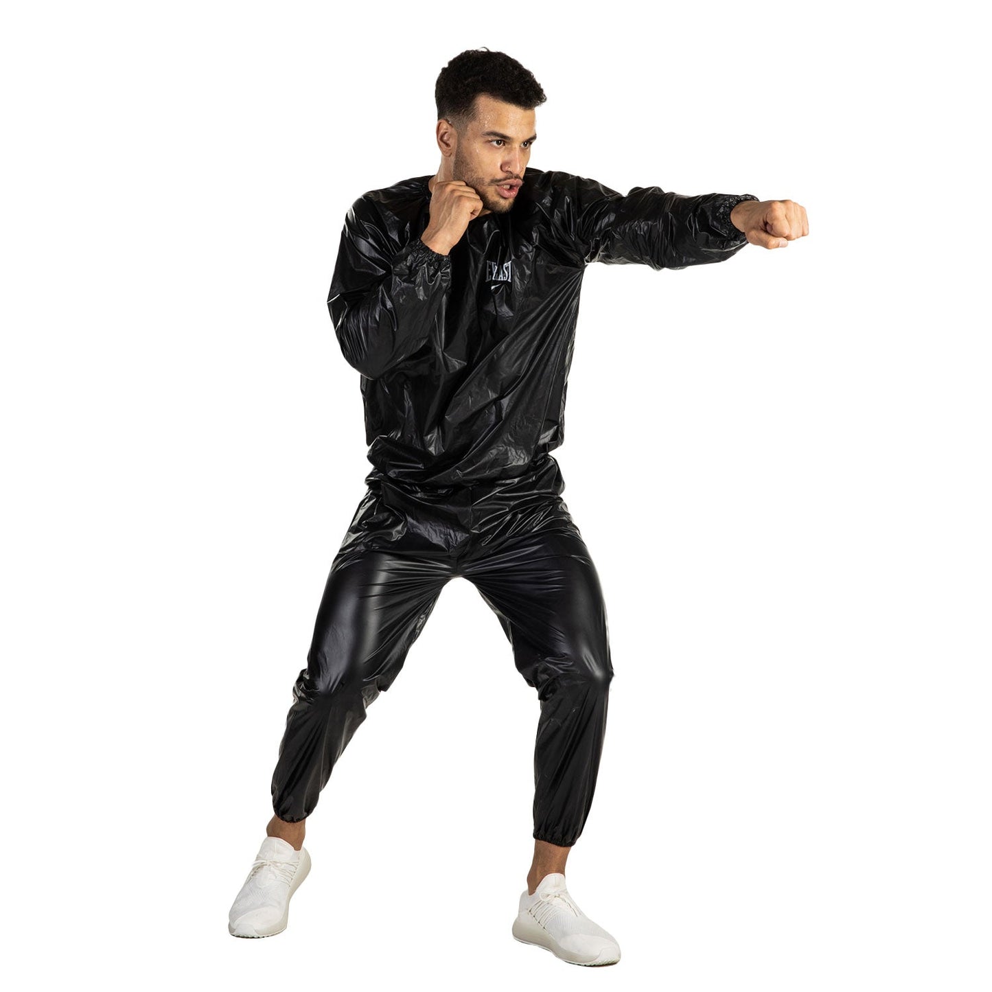 Everlast PVC Sauna 2-Piece Suit with Pockets - Black, XL/XXL