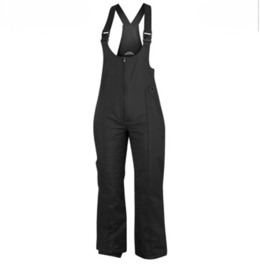Sport Essentials Women's Adjustable Bib Snow Pants - Black, Size Small