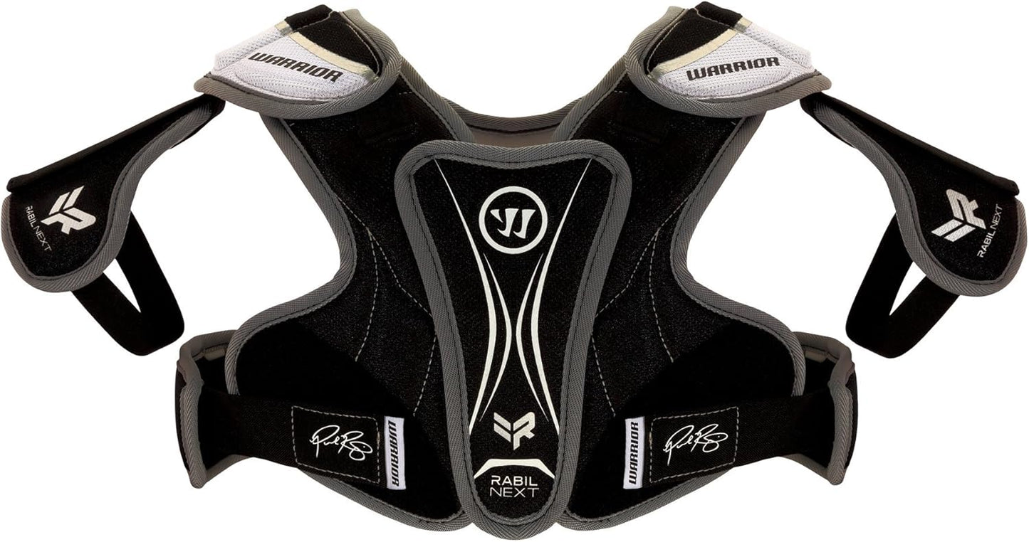 Warrior Youth Rabil Next Lacrosse Shoulder Pads - Black, Medium