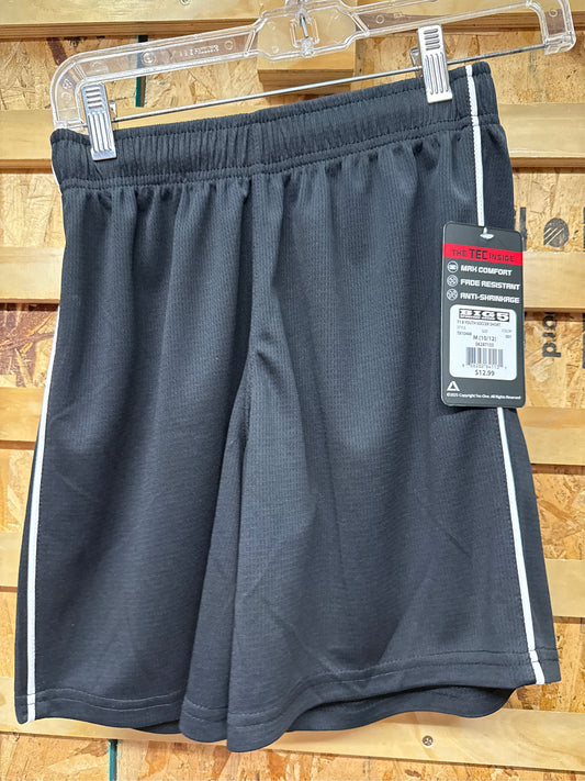 TEC-ONE Kids' Striker Soccer Shorts - Black/White, Size Medium (10/12)