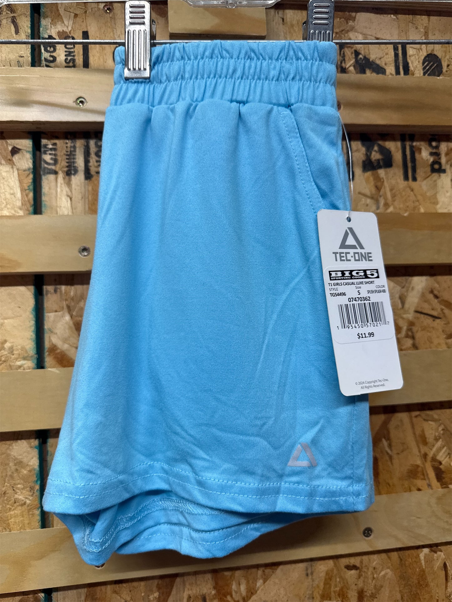 TEC-ONE Girls' Casual Luxe Athletic Shorts - Splish Splash Blue, Size S