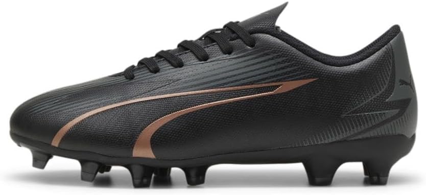 Puma Ultra Play FG/AG Junior Soccer Cleats - Black/Copper Rose, Size 6.5