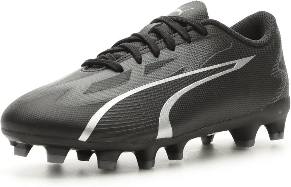 Puma Ultra Play FG/AG Junior Soccer Cleats - Black/Asphalt, Size 12