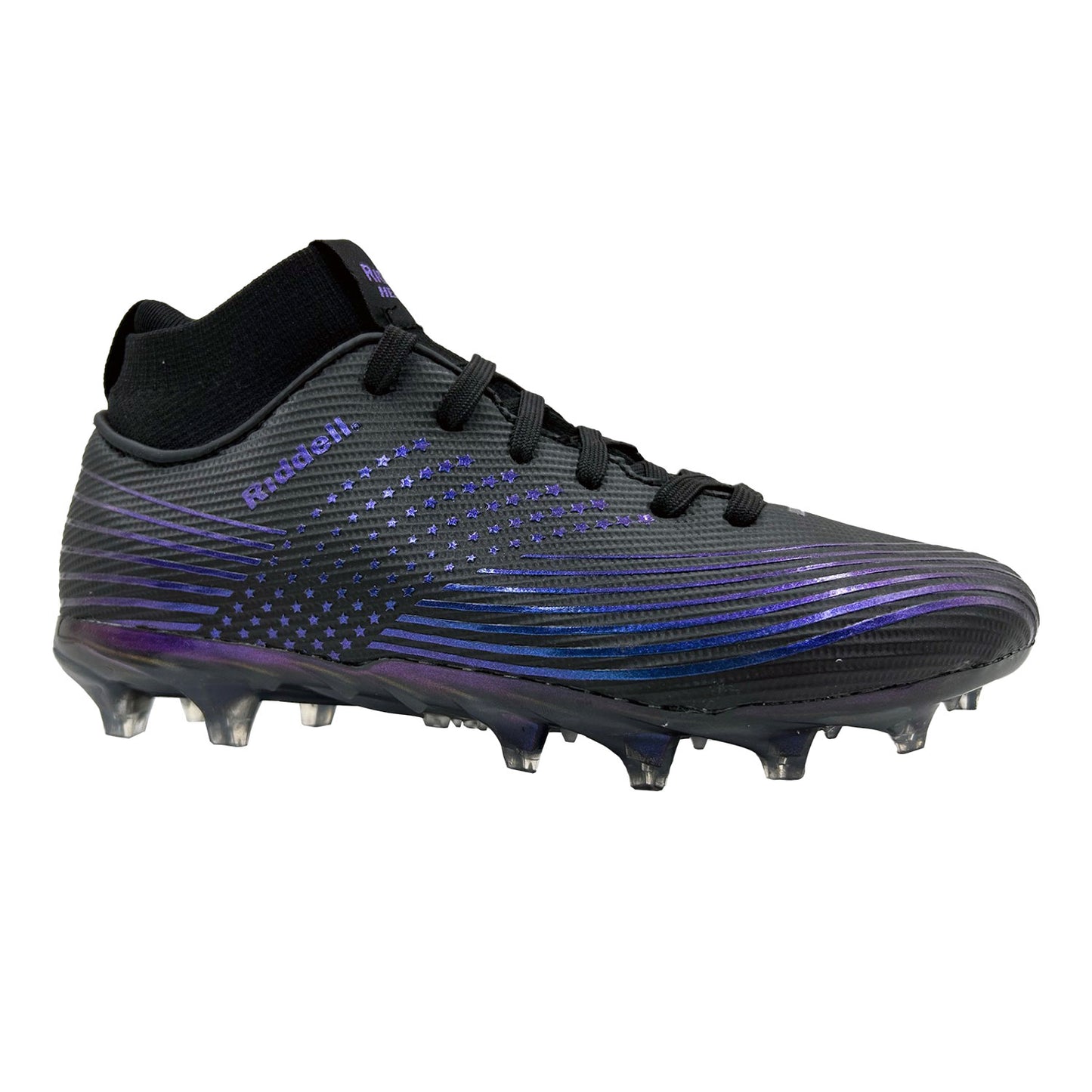 Riddell Revel TPU Women's Football Cleats - Black/Blue, Size 10
